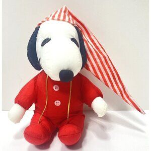 Snoopy Plush Toy Dog Charlie Brown Snoopy Dog In Pj Pyjamas Peanuts Vintage Toy